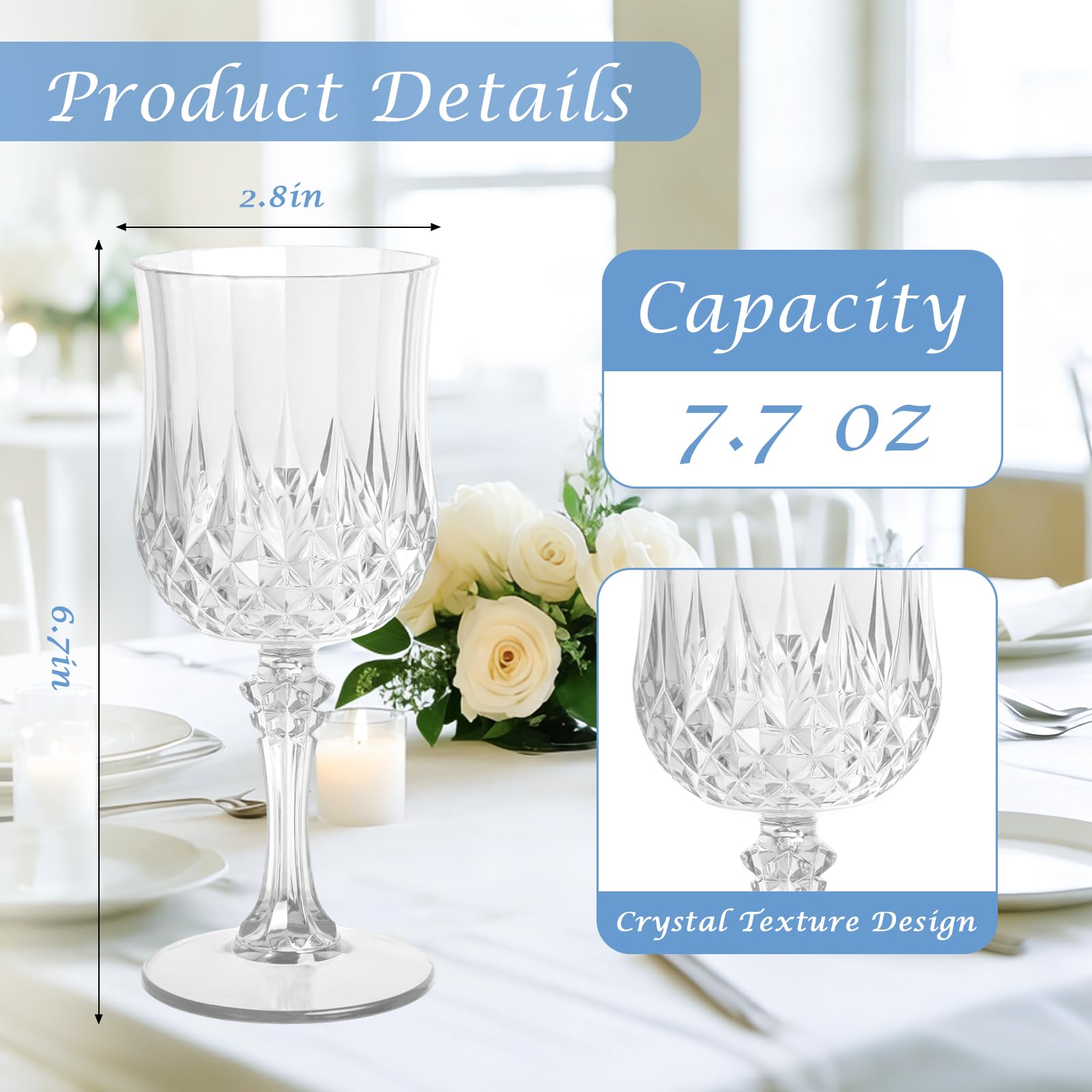 AmeLeis close-up of goblet crystal finish highlighting glass-like clarity