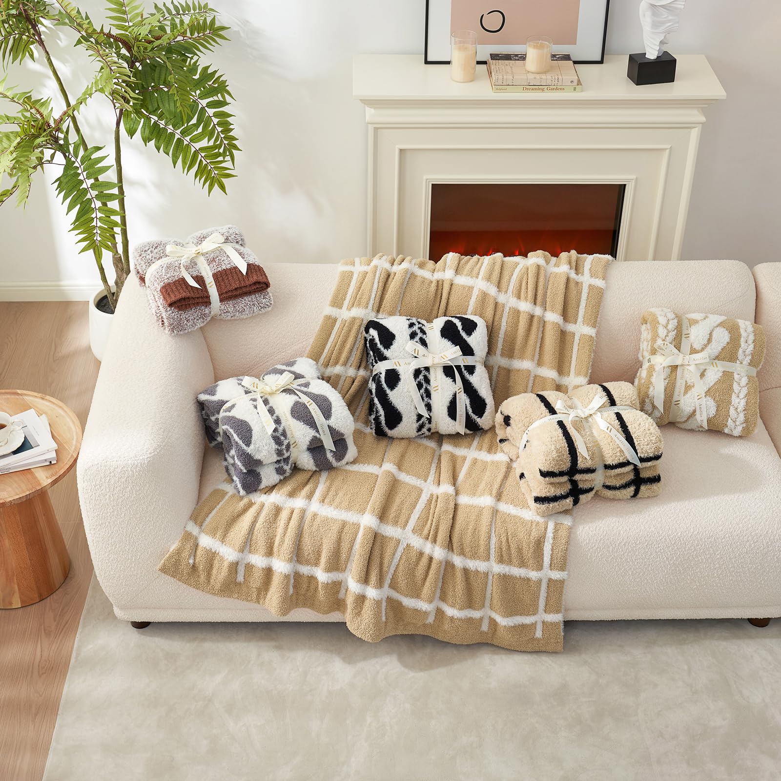Amélie Home close knit texture highlights plush faux-mink feel for comfortable touch