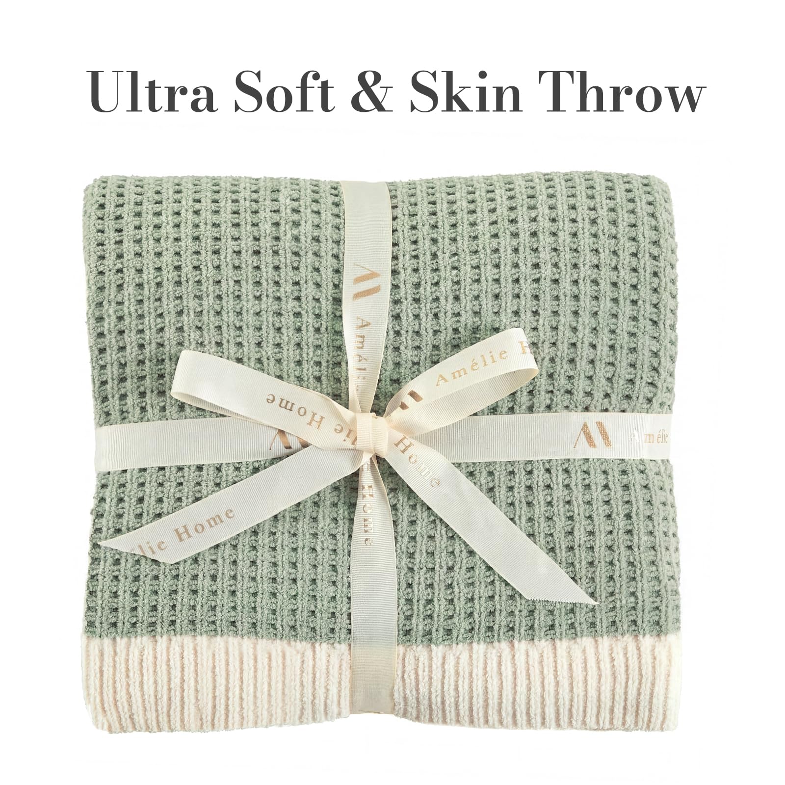Amélie Home close-up of chenille knit texture highlighting soft pile and breathable weave for comfort