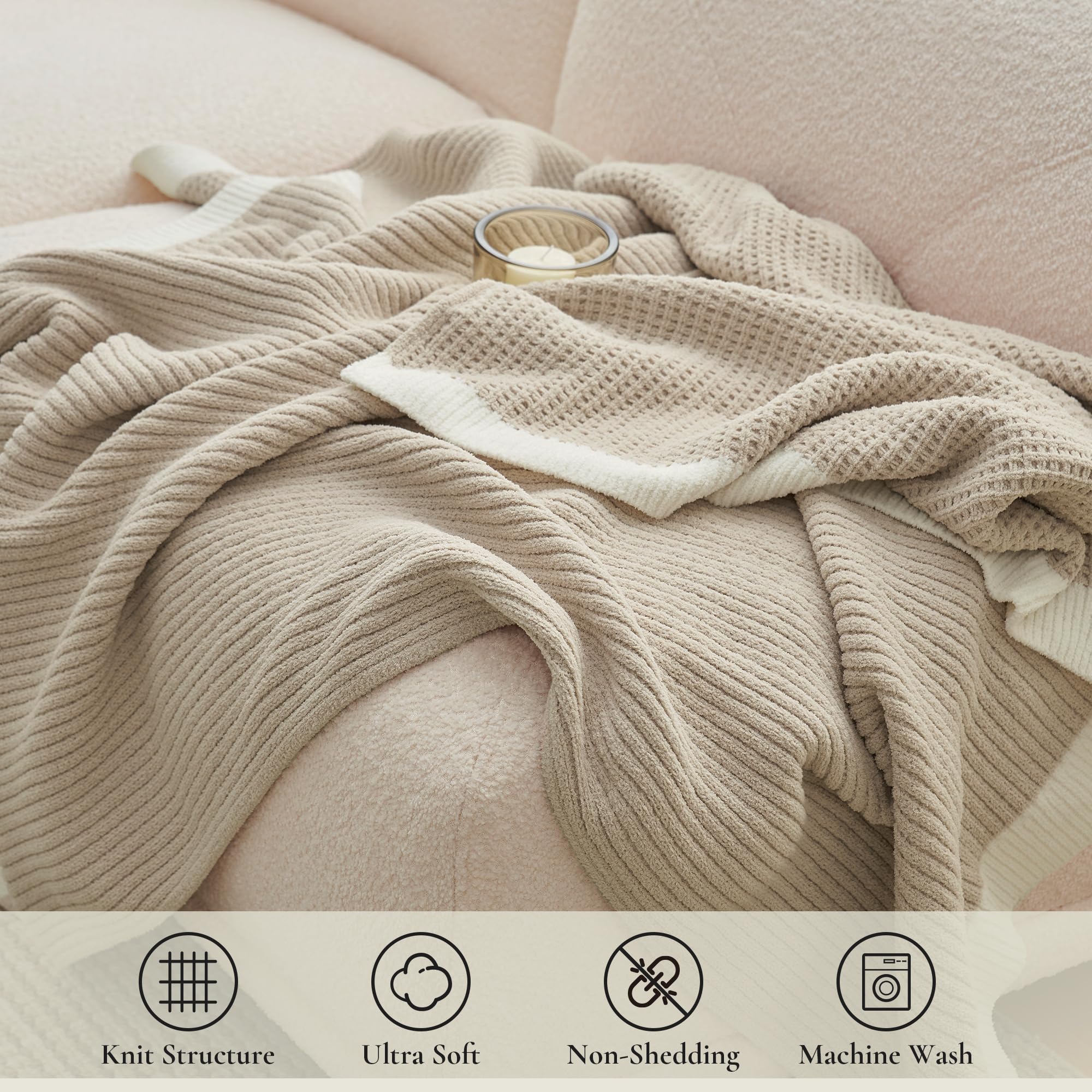 Amélie Home draped over sofa adding soft texture and comfort