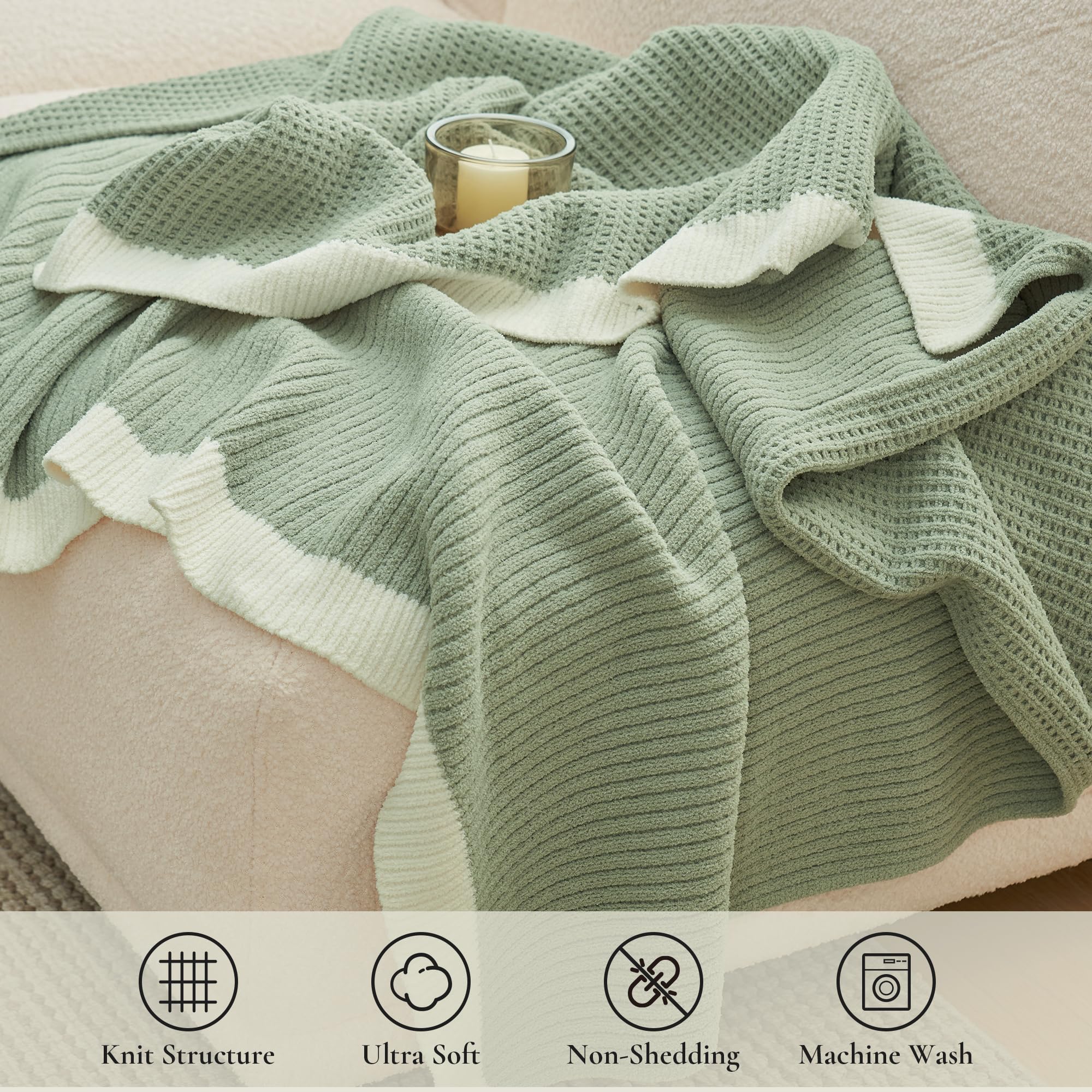 Amélie Home throw draped over sofa demonstrating elegant drape and added warmth for cozy seating