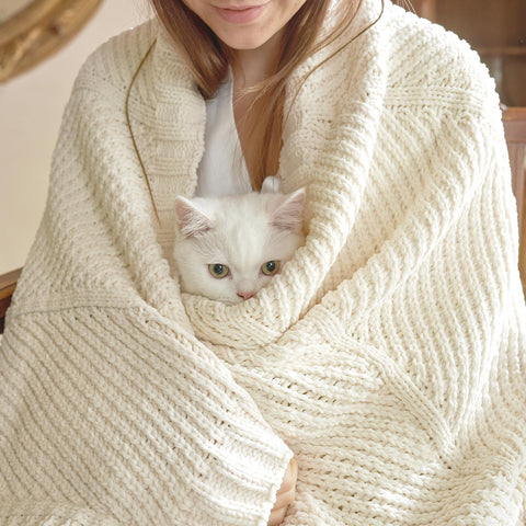 Amélie Home close-up of chevron knit texture highlighting plush softness and depth