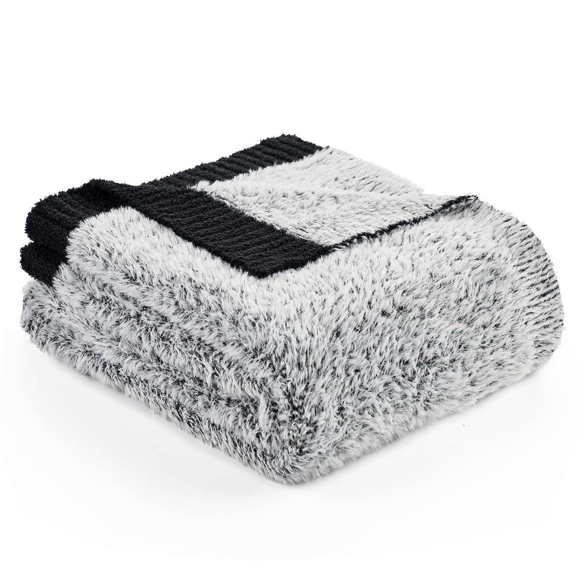 Amélie Home folded heather black throw showing neat front and size — soft everyday comfort