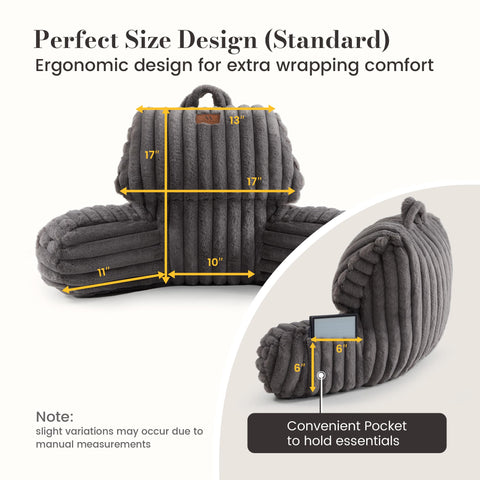 Amélie Home styled on bed for cozy reading and upright support