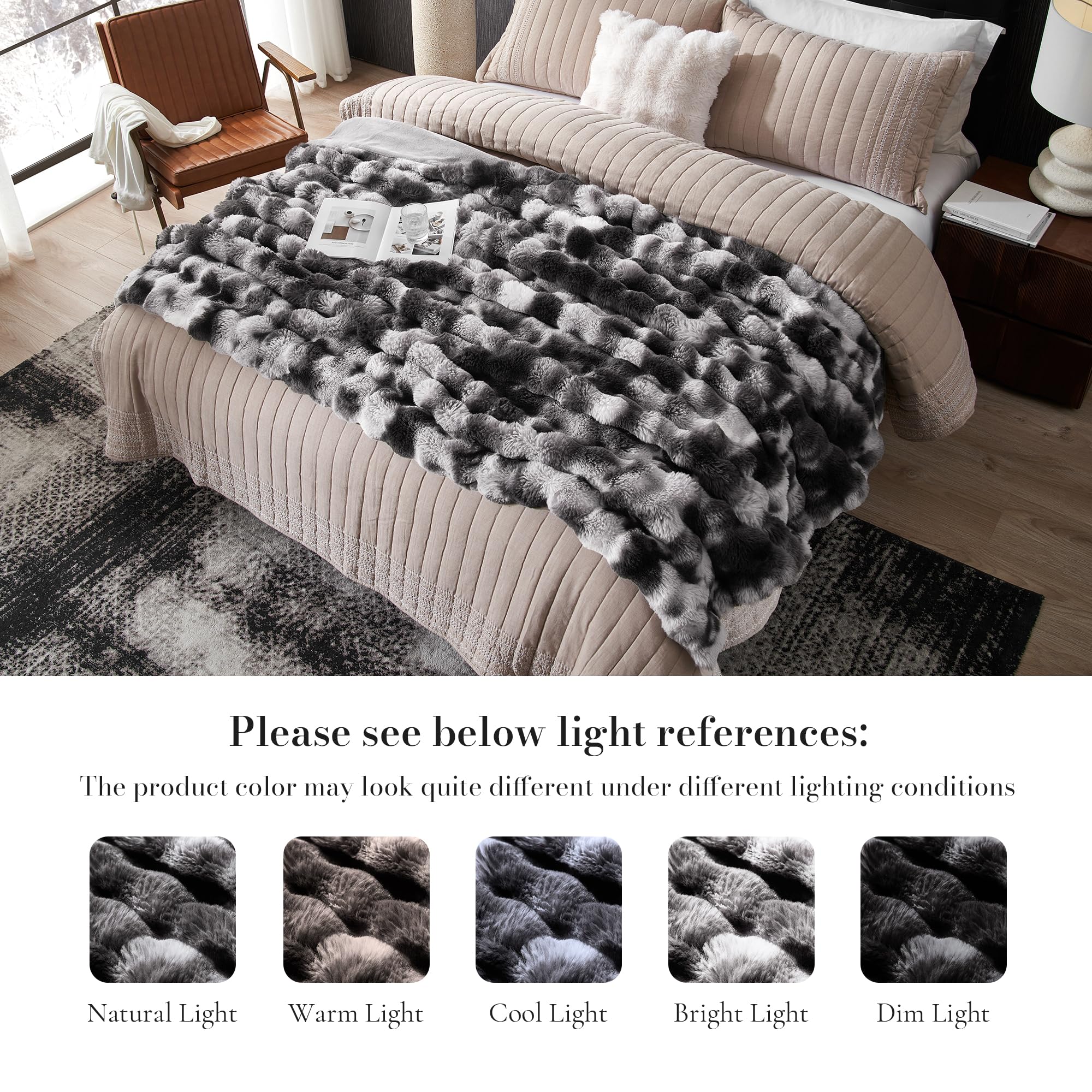 Amélie Home blanket draped on bed offering decorative depth and comfort