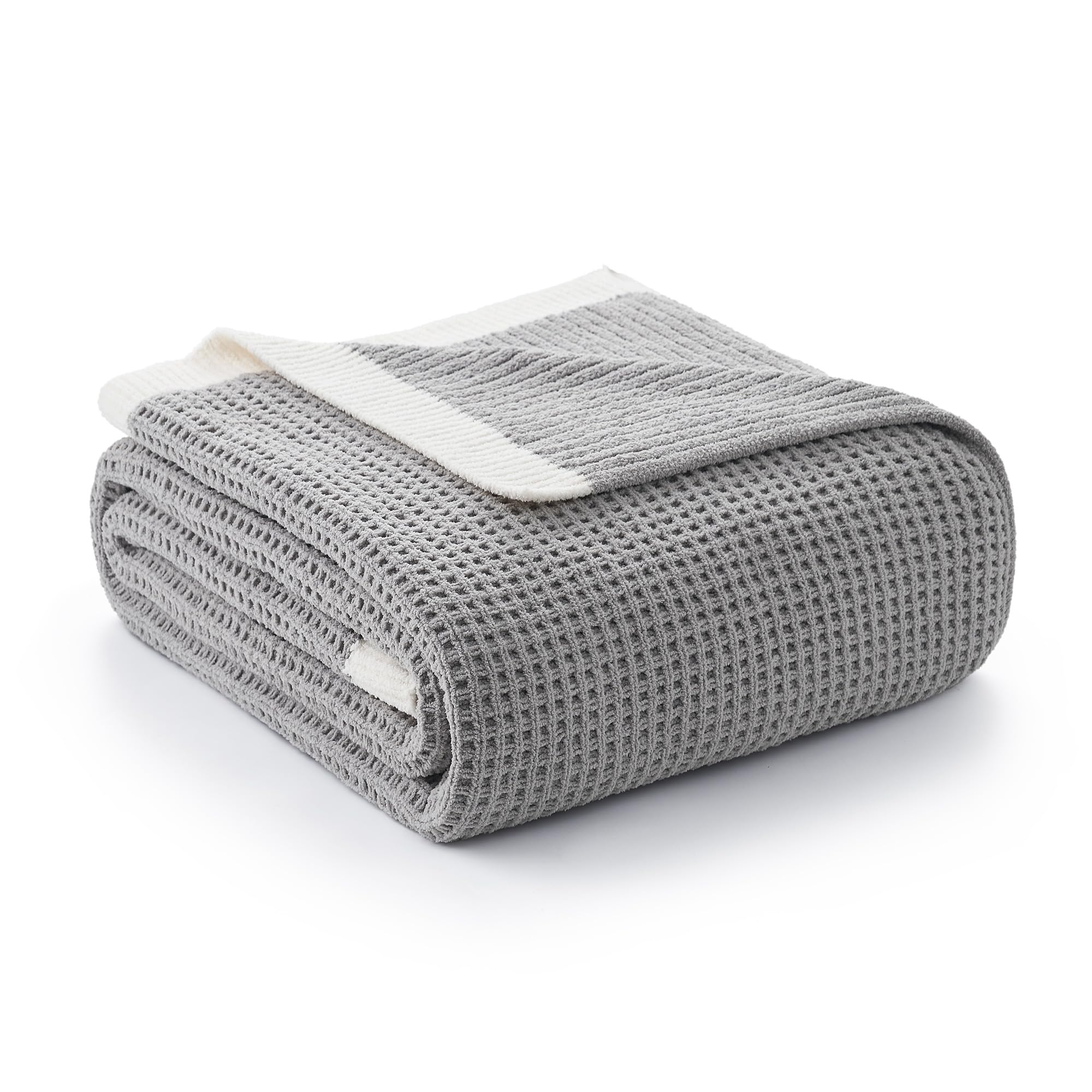 Amélie Home folded throw front view shows cozy grey warmth