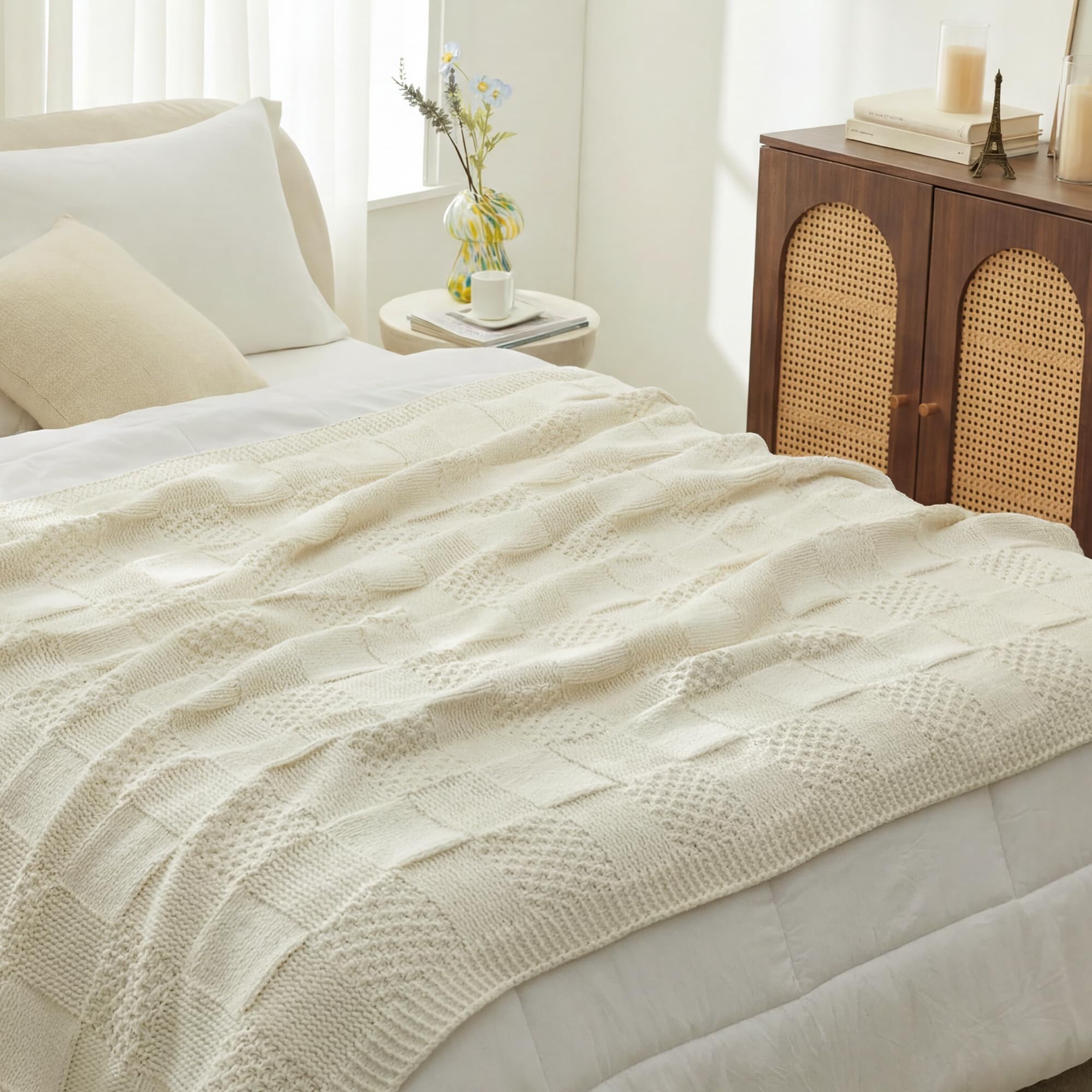 Amélie Home throw at bed foot adding layered warmth and visual interest