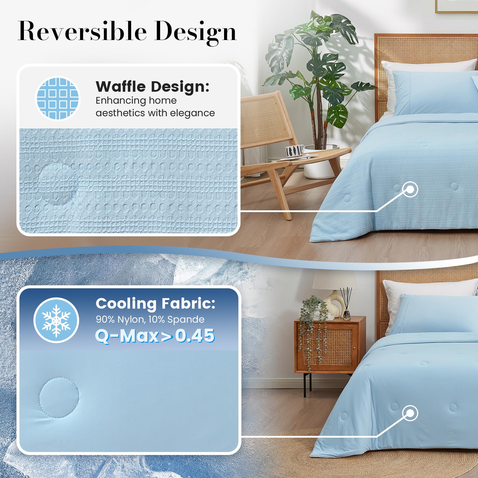 Amélie Home close-up of waffle texture enhancing airflow and comfort