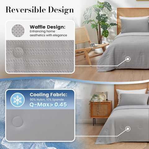 Amélie Home close-up of waffle texture showing airflow-enhancing weave for cooler sleep
