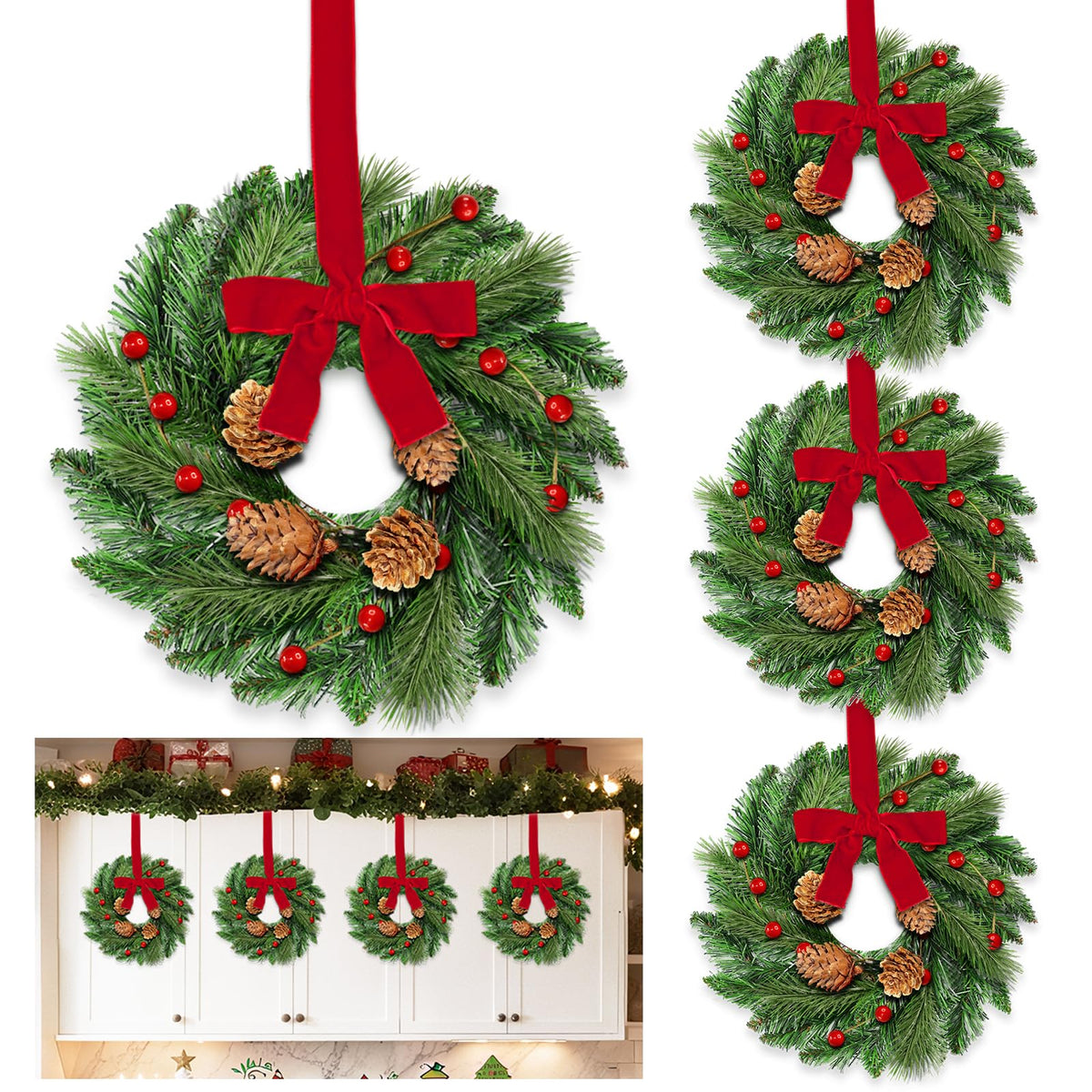 AMENON mini wreath front packaging showing complete festive set benefit