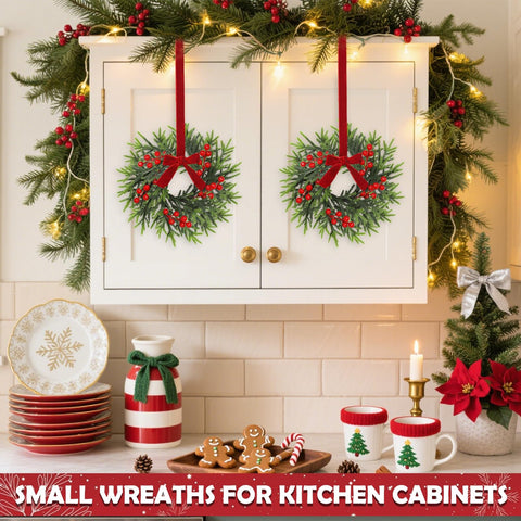AMENON bow detail emphasizing neat ribbon and decorative finish on wreath