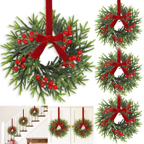 AMENON wreath front view showing full 11-inch design and holiday appeal