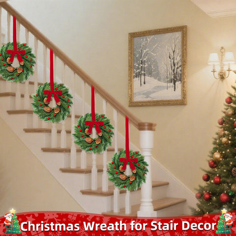 AMENON wreath beside chair showing 12-inch scale and space-saving benefit