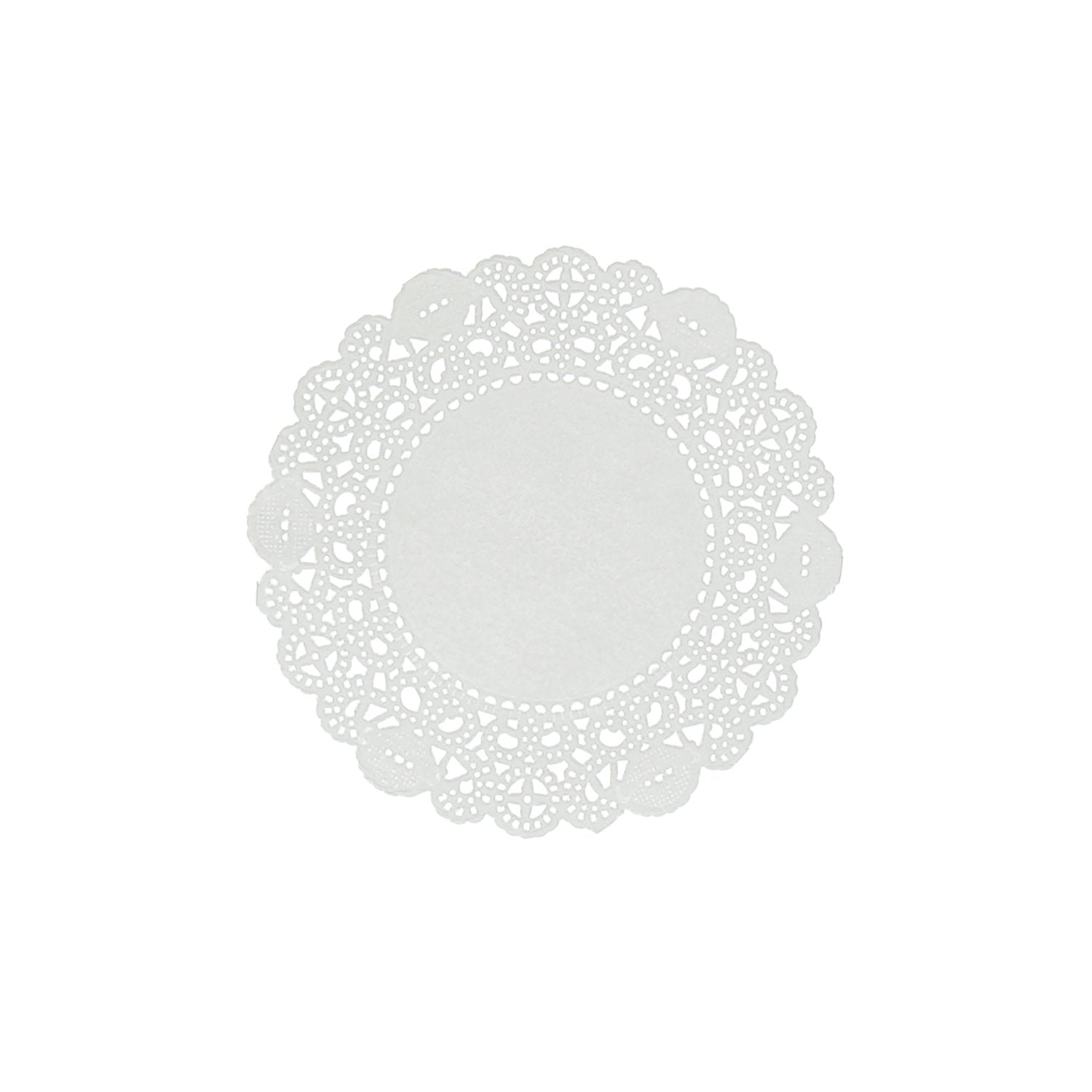 AmerCareRoyal front packaging of 4-inch doilies showing case quantity and neat dispensing benefit