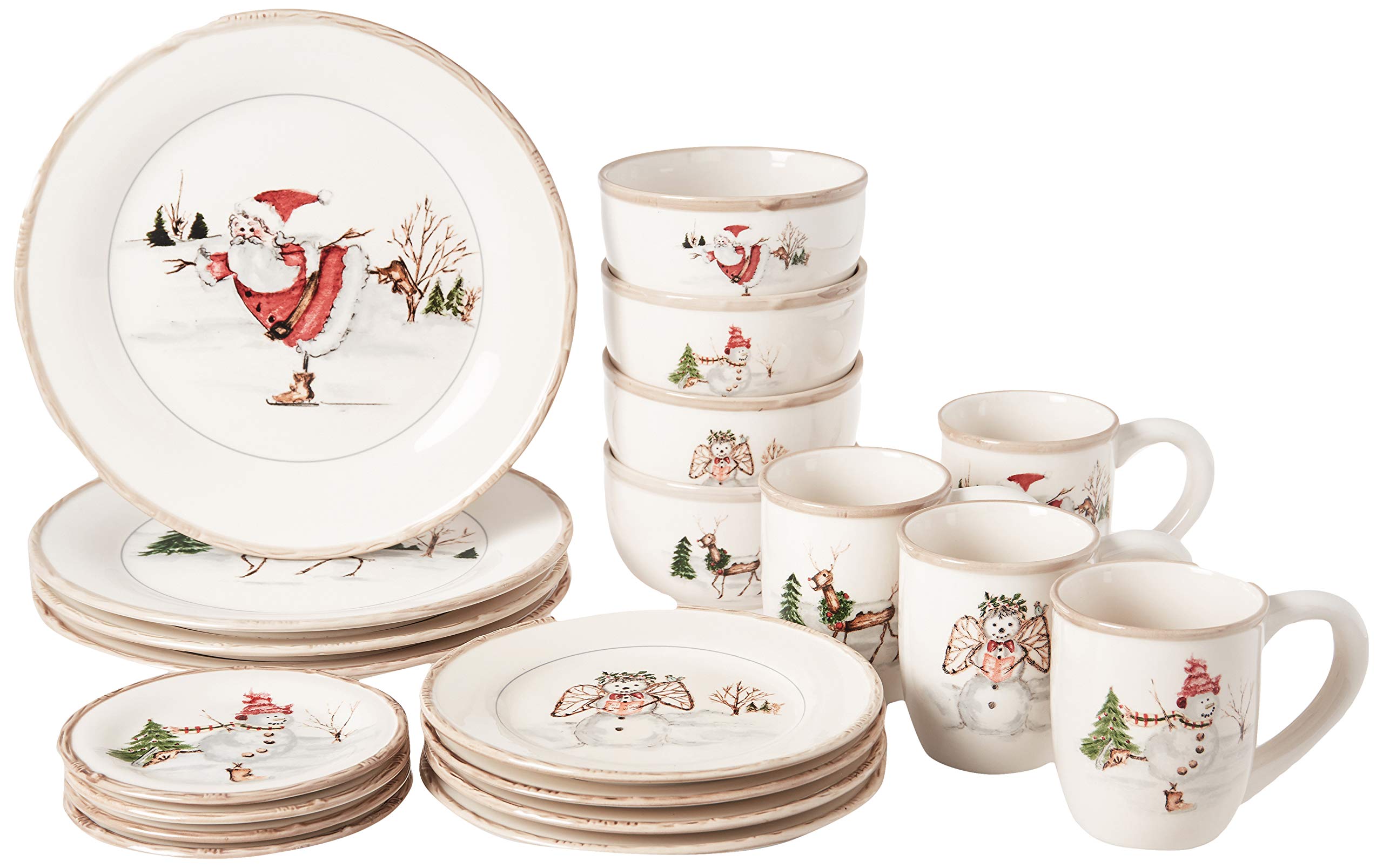 American Atelier front view of boxed 20-piece set showing festive gift appeal