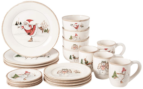 American Atelier front view of boxed 20-piece set showing festive gift appeal