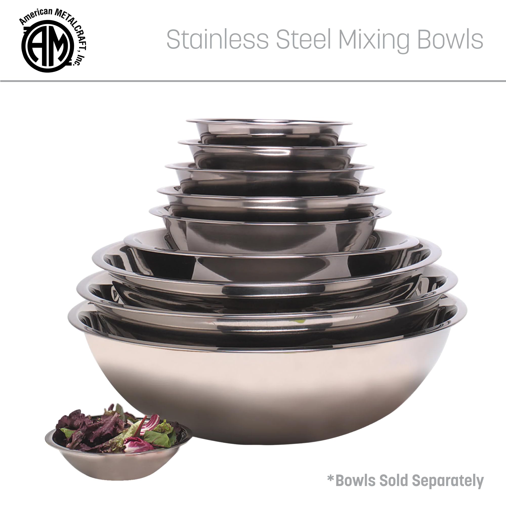 American Metalcraft bowl on buffet with salad highlighting elegant presentation and utility