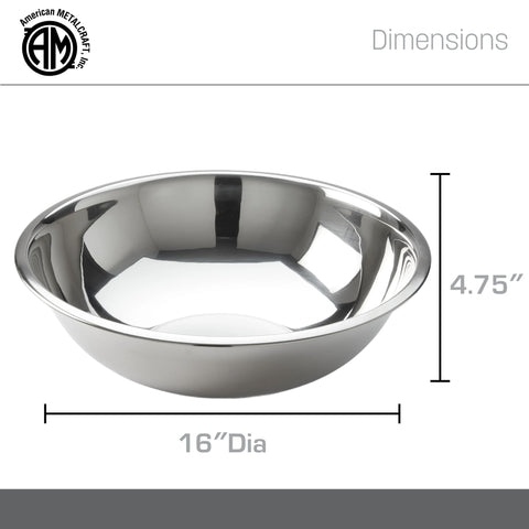 American Metalcraft bowl nesting with other sizes illustrating compact storage benefit