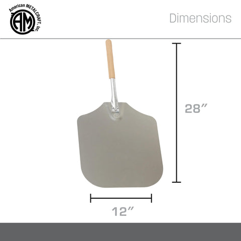 American Metalcraft peel sliding pizza into oven showing heat-distance safety benefit