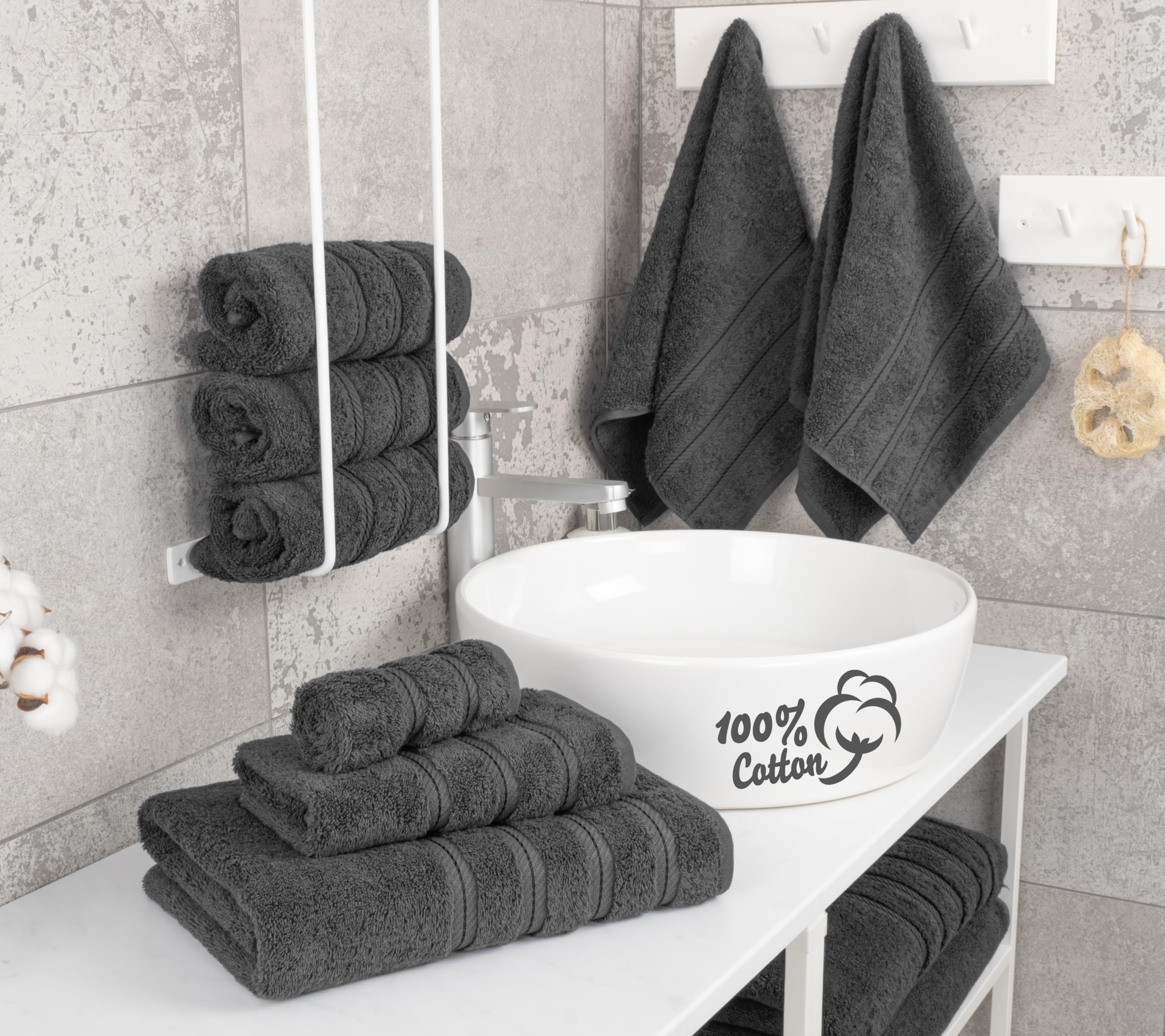 American Soft Linen bath towel detail highlighting plush cotton loops for quick absorbency
