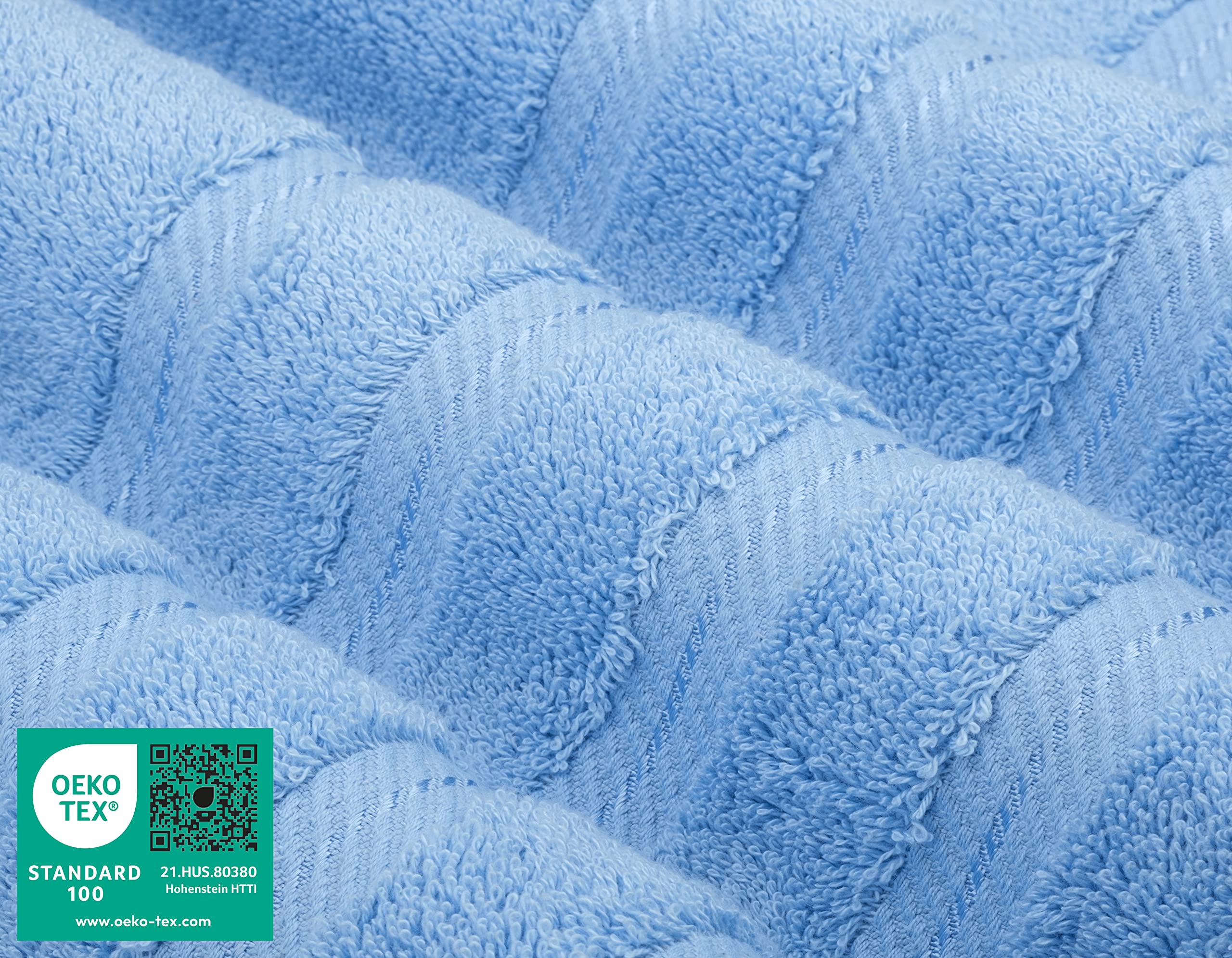 American Soft Linen bath towel draped on person showing quick drying benefit