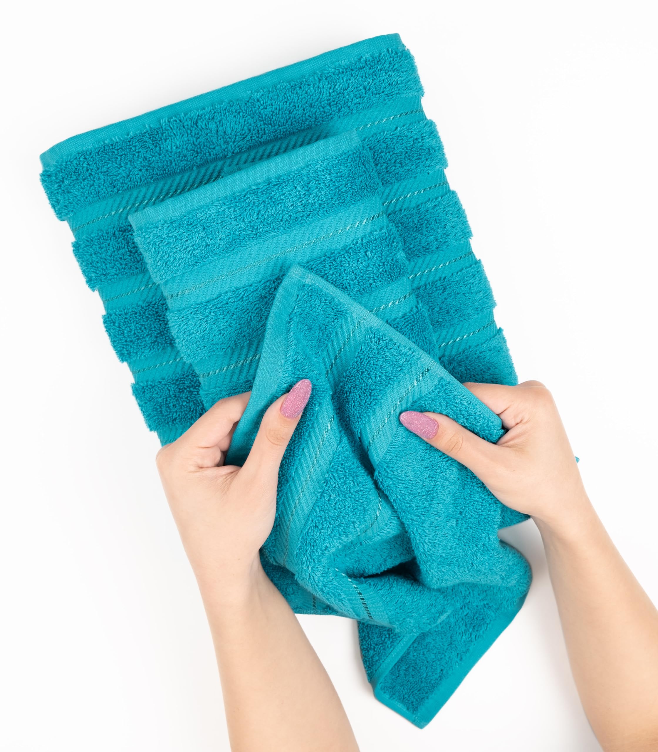 American Soft Linen neatly folded stack showing thickness and easy storage benefit