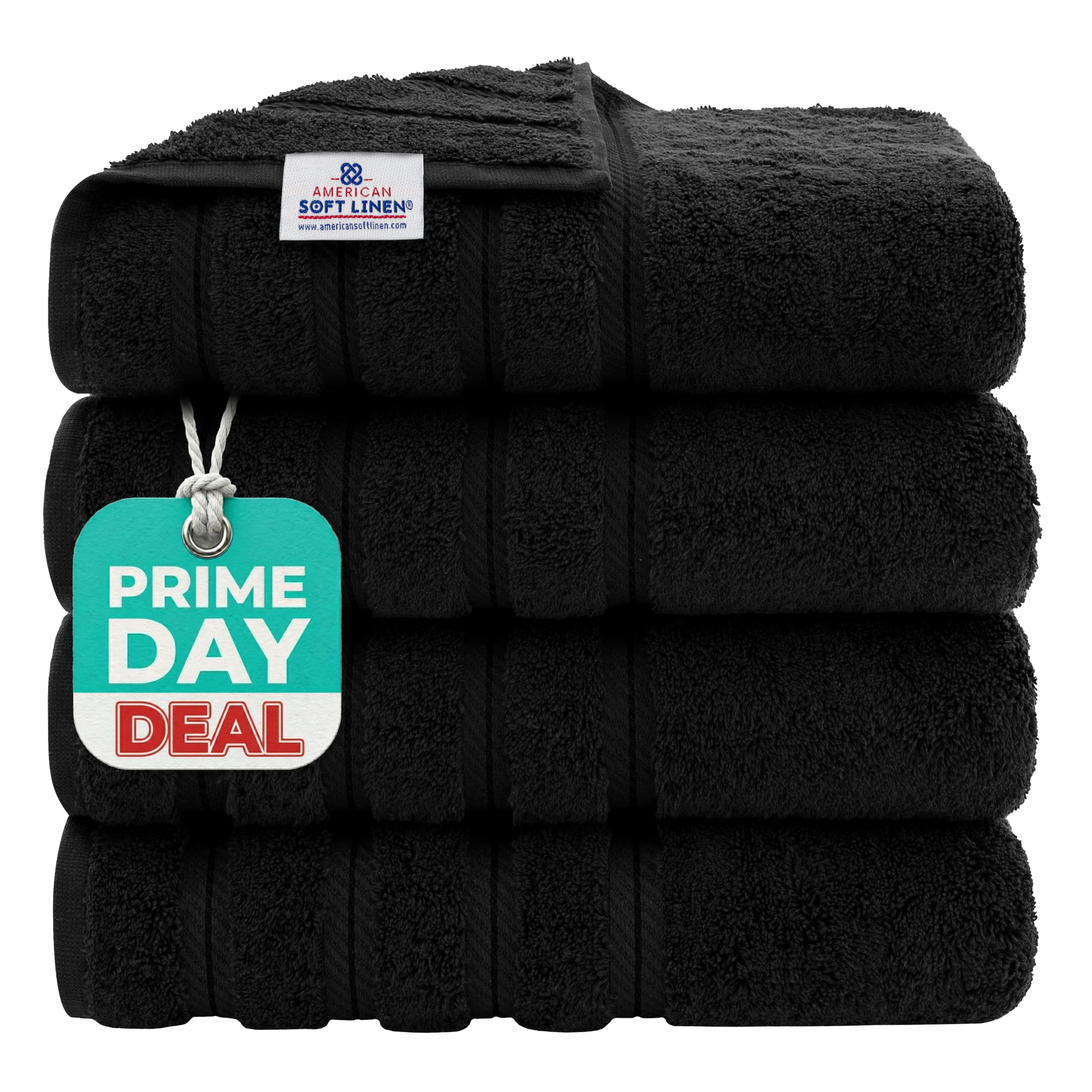 American Soft Linen front packaging showing the 4-piece set and benefits