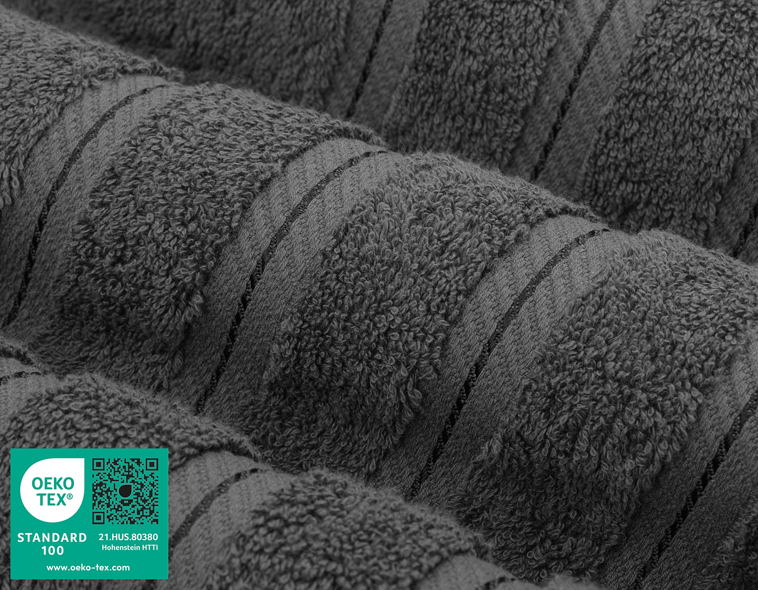 American Soft Linen hand towel close-up showing workmanship and soft feel at sink