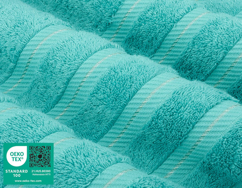 American Soft Linen stacked hand towels showing tidy storage benefit