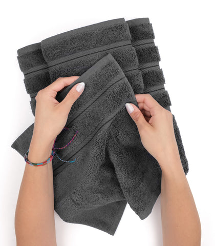 American Soft Linen towels next to ruler for size scale and real-world dimensions