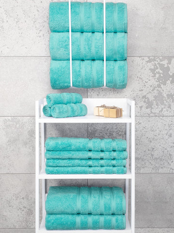 American Soft Linen stack of four towels showcasing uniform color and thickness