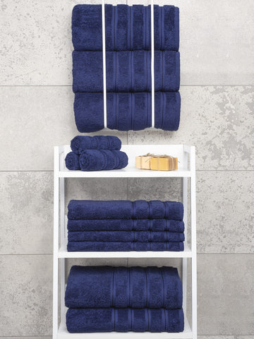 American Soft Linen stacked set on shelf showing neat storage and uniform look