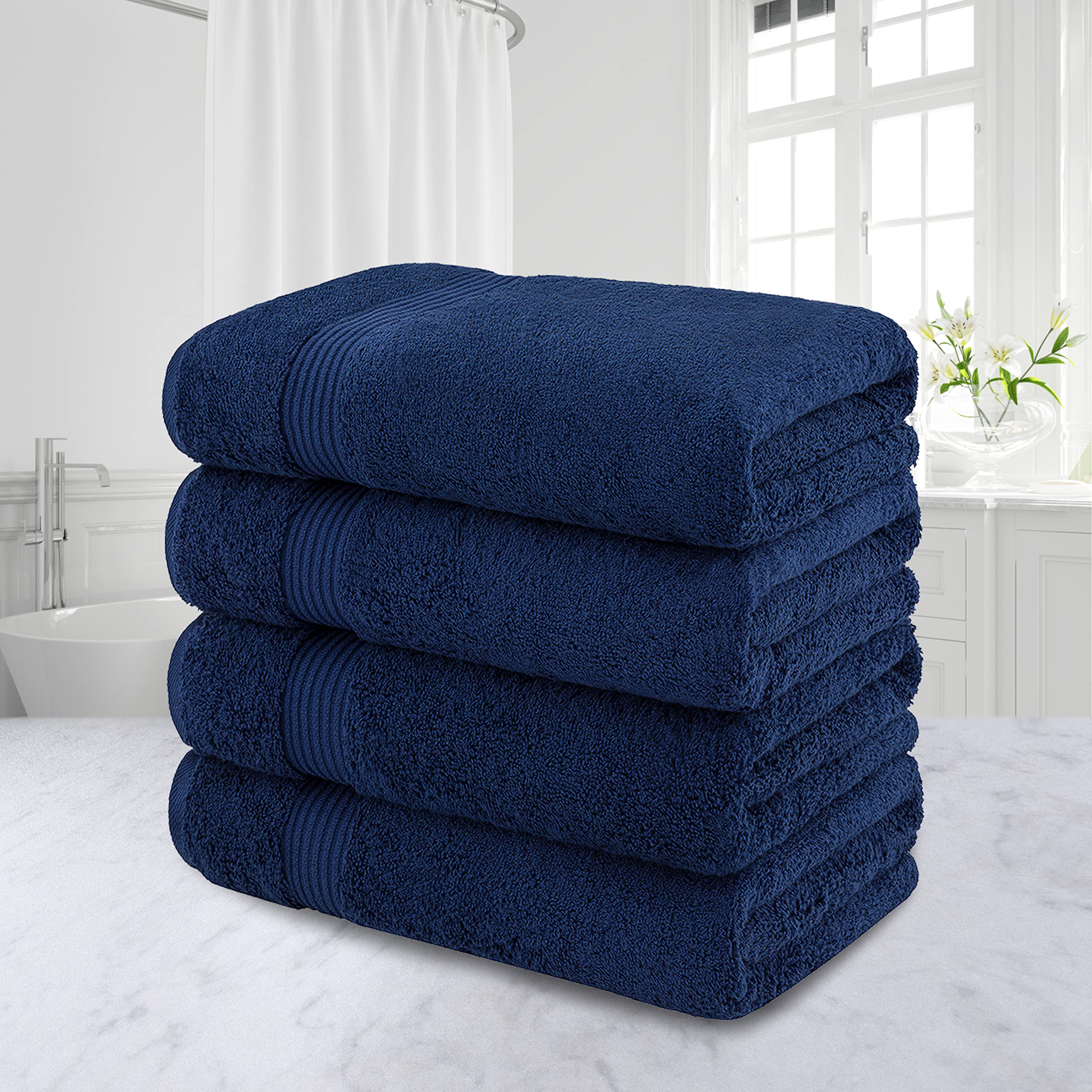 american veteran towel close-up texture highlighting plush Turkish cotton loops and absorbency