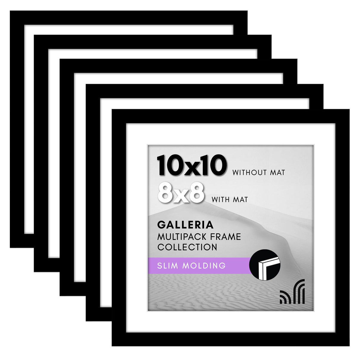 Americanflat front view of black 10x10 frame showing clean modern decor benefit