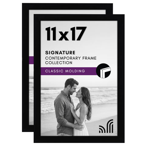 Americanflat 11x17 front view black frame displays photo with clean border benefit