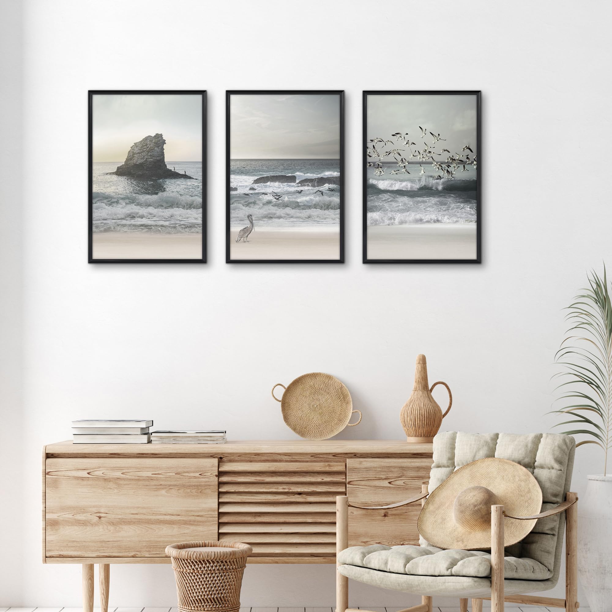 Americanflat framed poster in a living room showing stylish gallery impact