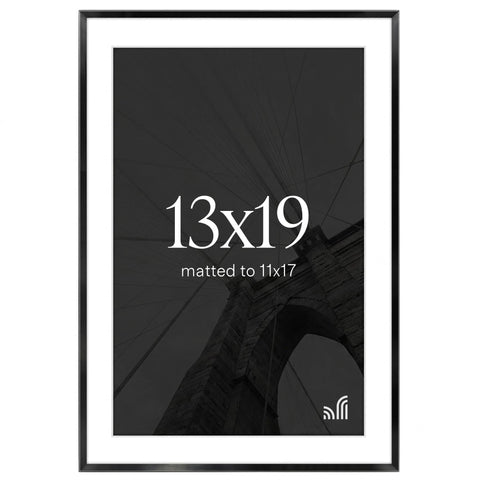 Americanflat front view of black 13x19 metal frame showing modern display benefit