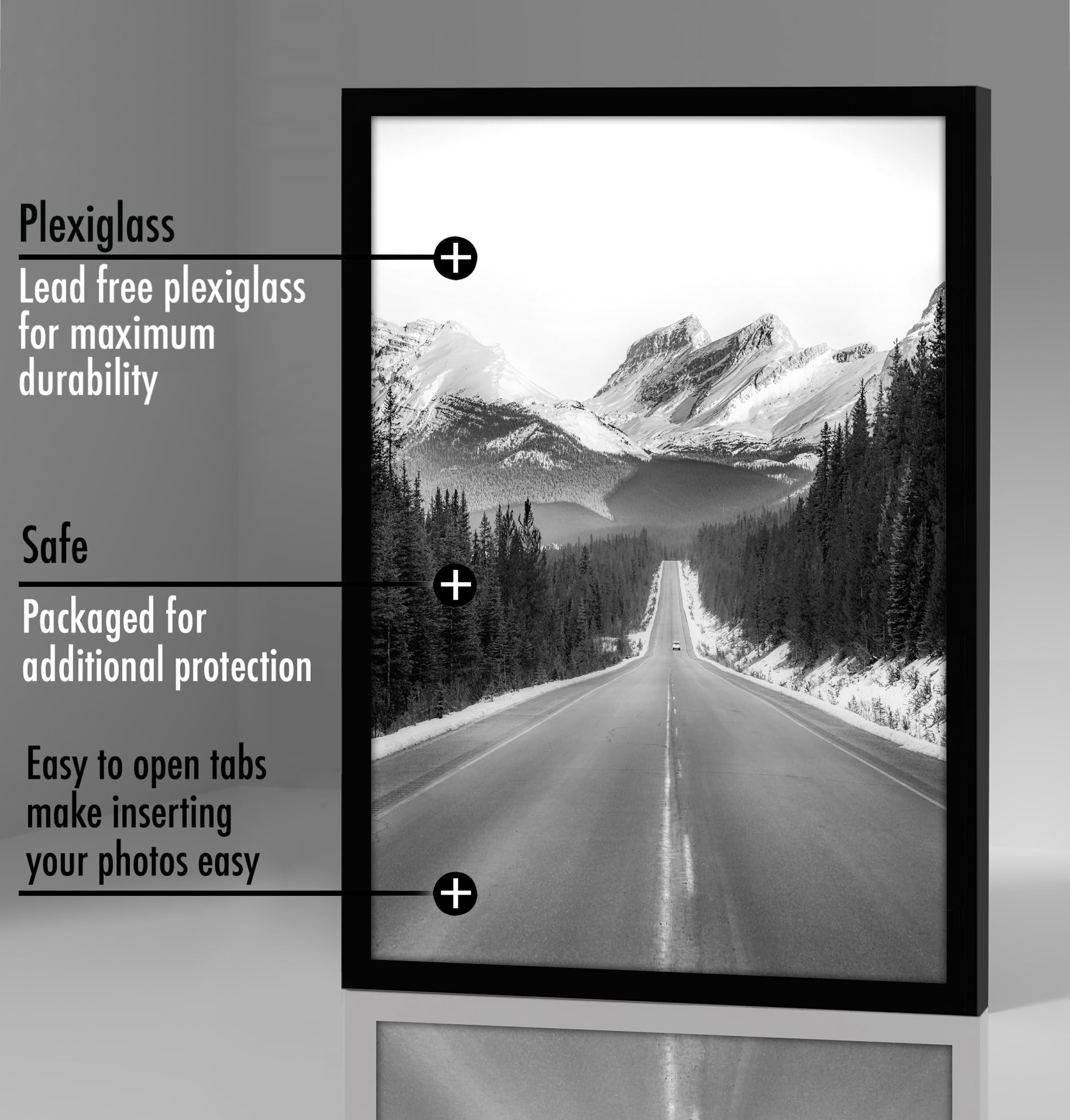 Americanflat plexiglass detail showing clear non-glare surface protection benefit