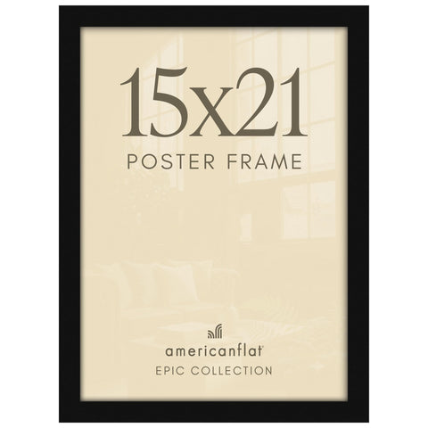Americanflat 15x21 front view showing clean black frame and framed print benefit
