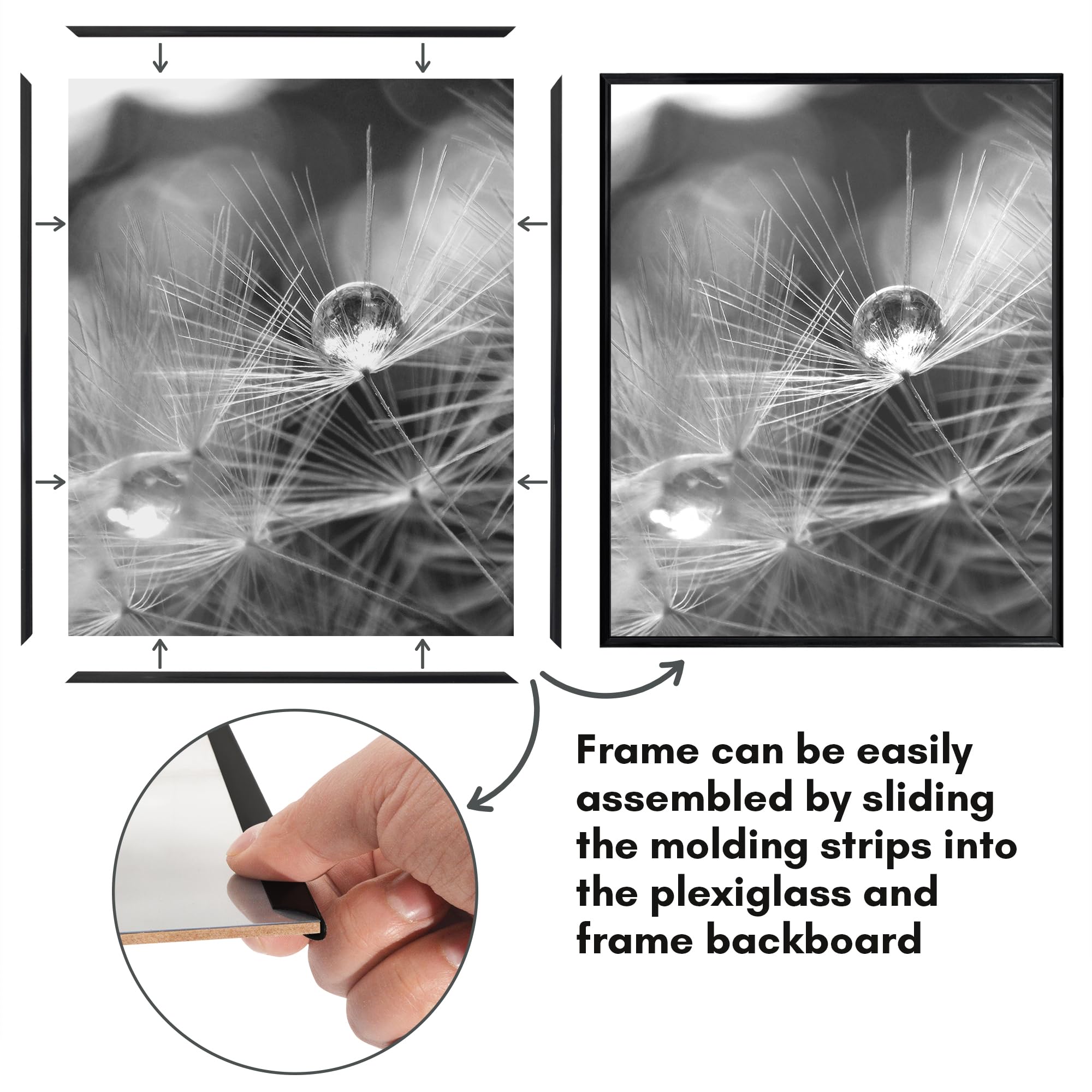 Americanflat frame back with hanging hardware for easy vertical or horizontal mounting
