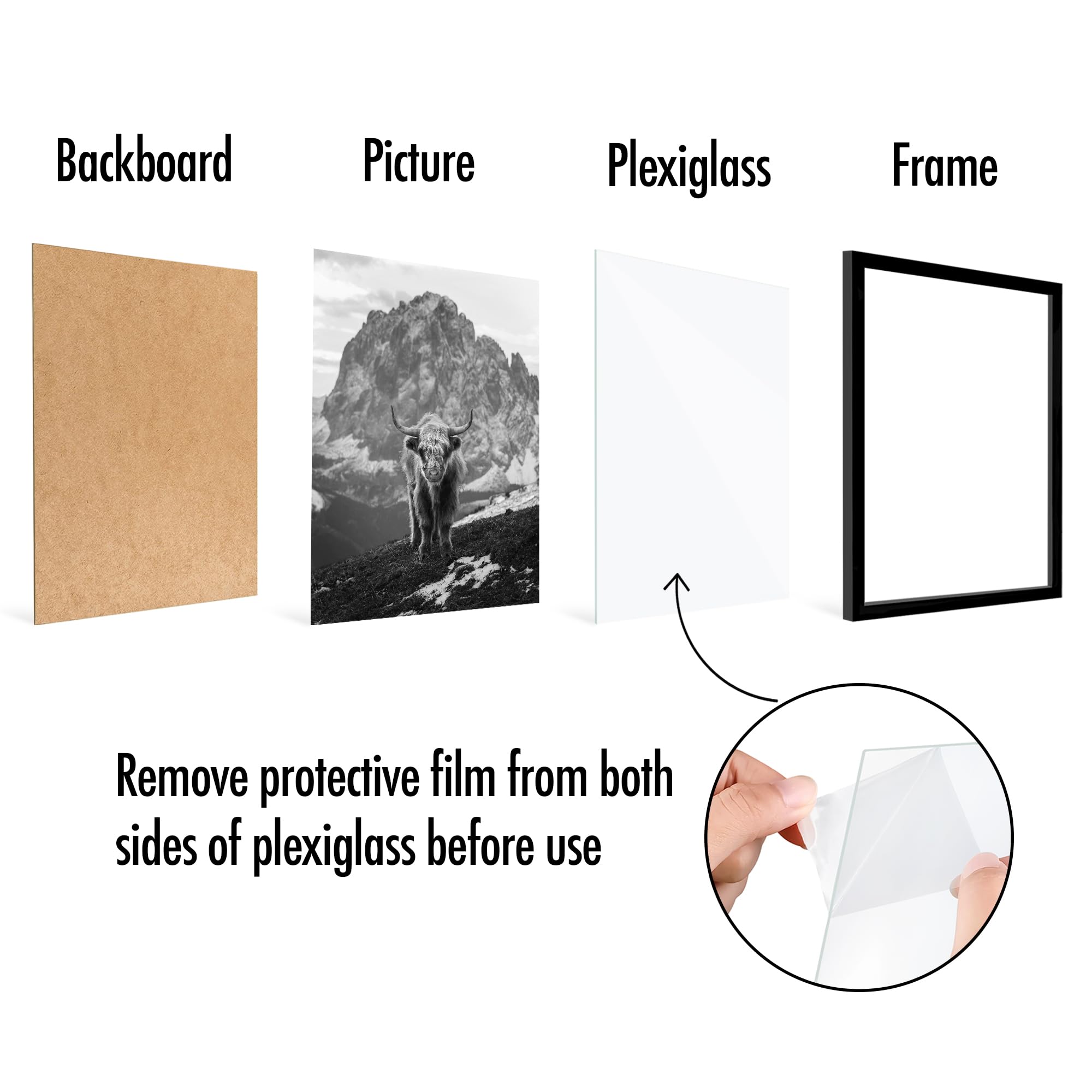 Americanflat frame beside a ruler demonstrating 16x20 scale for accurate sizing reference