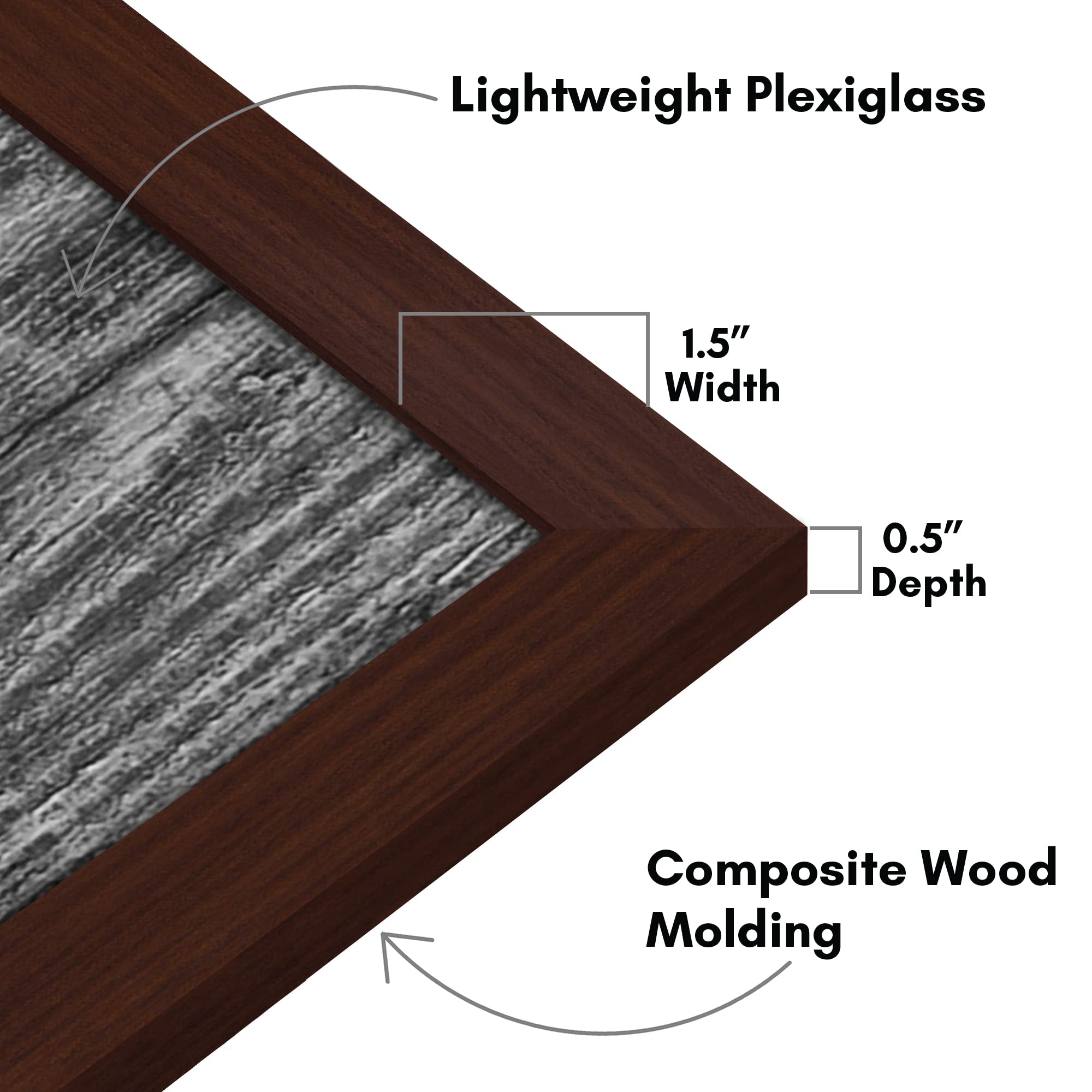 Americanflat frame beside ruler showing 16x20 scale for accurate sizing
