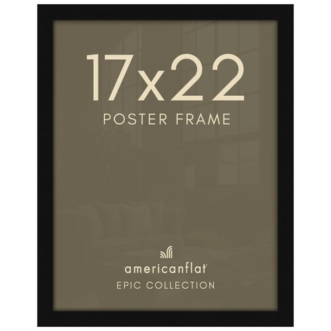 Americanflat front view of 17x22 black frame highlighting clean display and modern look