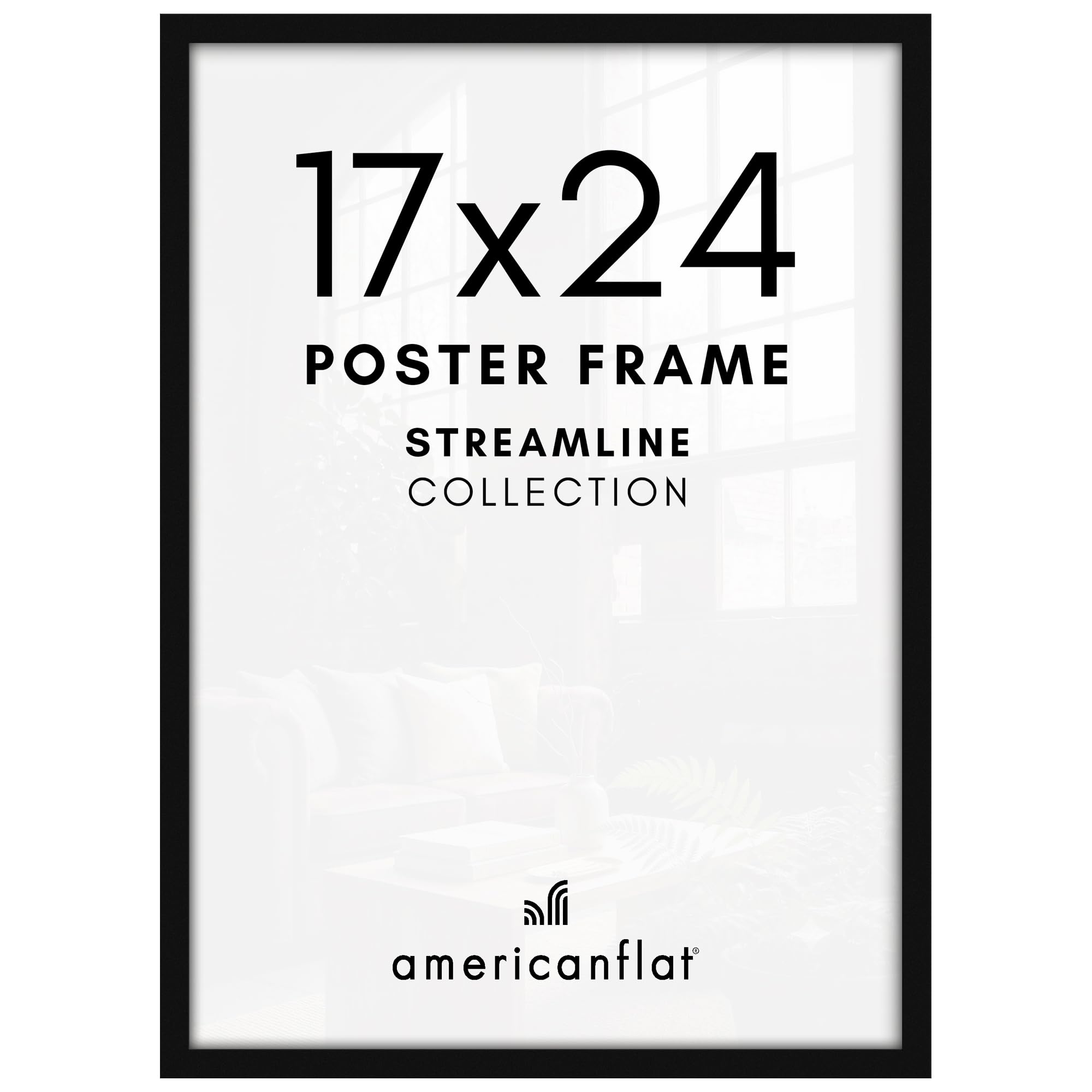 Americanflat front view showing full 17x24 frame and clean presentation benefit