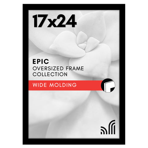 Americanflat front view of 17x24 black frame showing clean display and contrast benefit