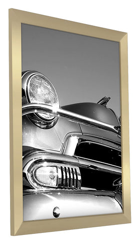 Americanflat vertically hung frame staged to show orientation flexibility advantage