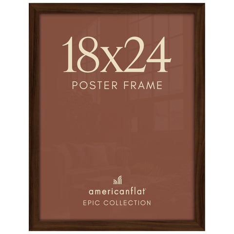 Americanflat 18x24 walnut frame front view showing clean presentation benefit