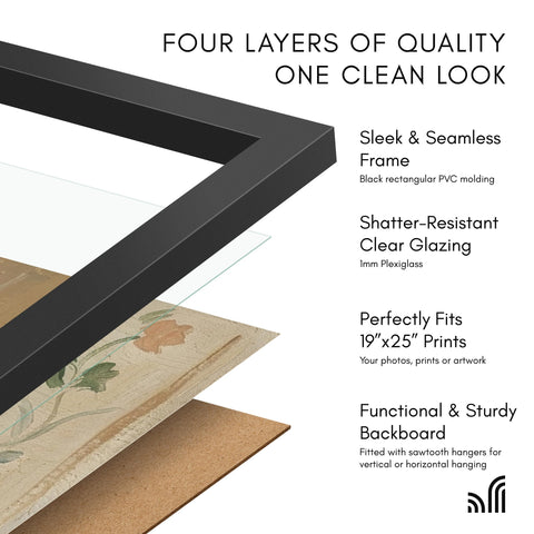 Americanflat edge profile highlighting slim black molding, modern low-profile look