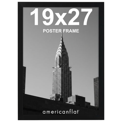 Americanflat 19x27 front view showing sleek black frame and display clarity