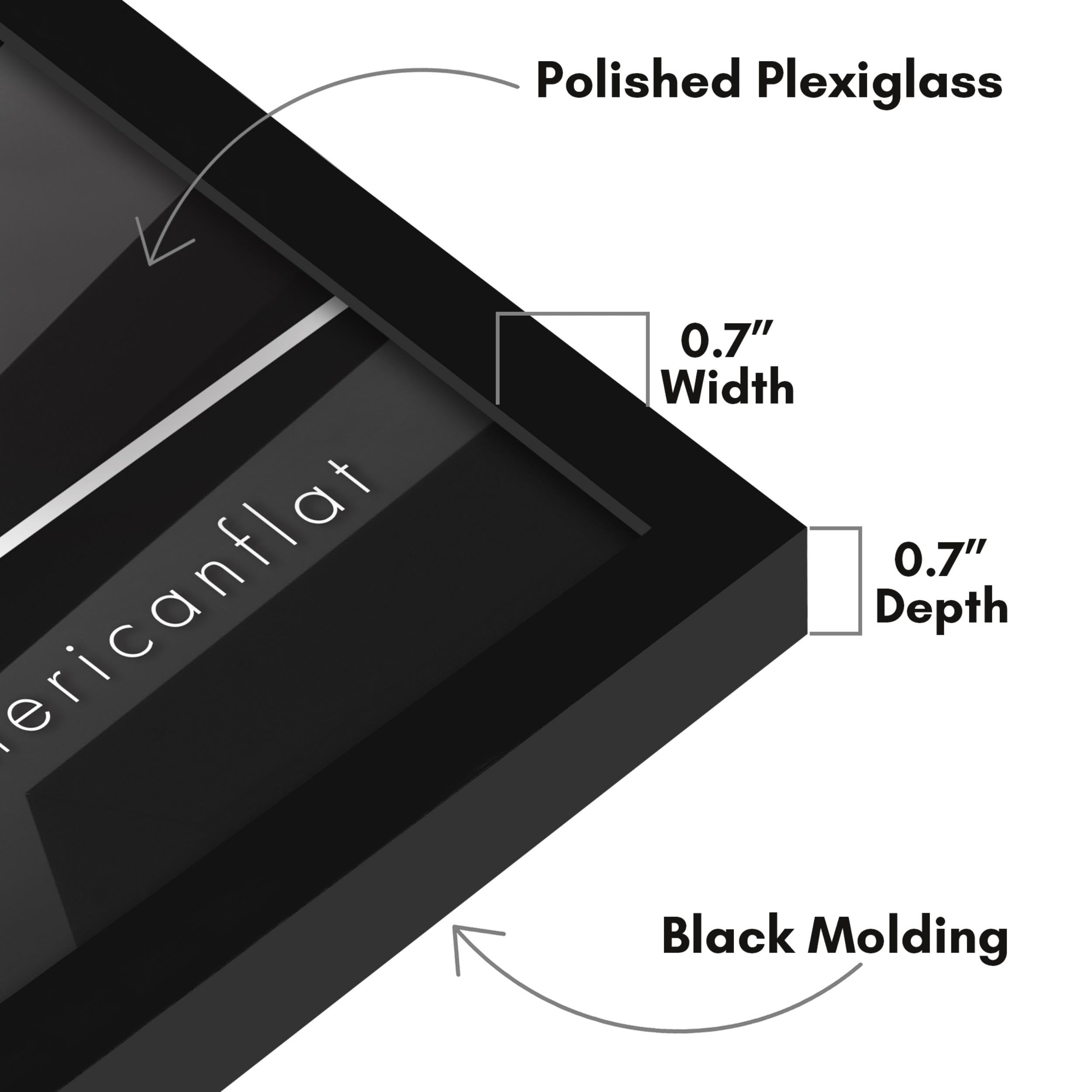Americanflat back of frame with hanging hardware for quick installation benefit